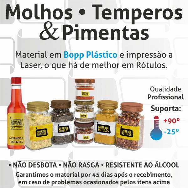 Etiquetas Molhos, Temperos e Pimentas