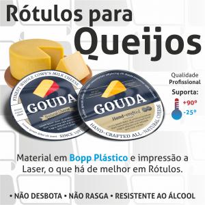 Adesivos Etiquetas Personalizadas Queijos Adesivo Bopp Branco 14x1,5 cm Colorido  Corte Redondo, Quadrado ou Especial 