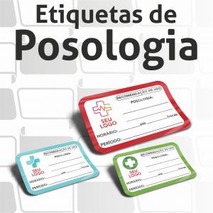 Etiqueta de Posologia Adesivo Papel Couchê 6x3 cm Colorido  Corte Redondo ou Quadrado 
