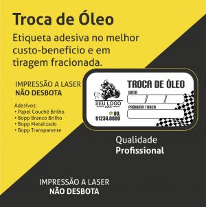 Etiqueta Personalizada Troca de Óleo Motos Bopp (plástico) 8x5 cm Colorido  Corte Especial Cola Extra Forte