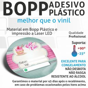 Etiquetas Doces, Salgados ou Bolo no Pote Adesivo Bopp Branco 9x9 cm Colorido  Corte Redondo, Quadrado ou Especial 