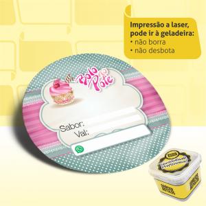 Etiquetas para Doces Adesivo Papel Couchê 10x10 cm Colorido  Corte Redondo ou Quadrado 