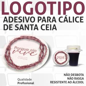 Logotipo para Cálice de Santa Ceia Adesivo Bopp Branco 3x3 cm Colorido  Corte Redondo, Quadrado ou Especial 