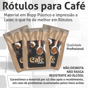 Rótulos Adesivos Etiquetas Personalizadas Café Bopp (plástico) 10x7 cm Colorido  Corte Redondo ou Quadrado Cola Extra Forte